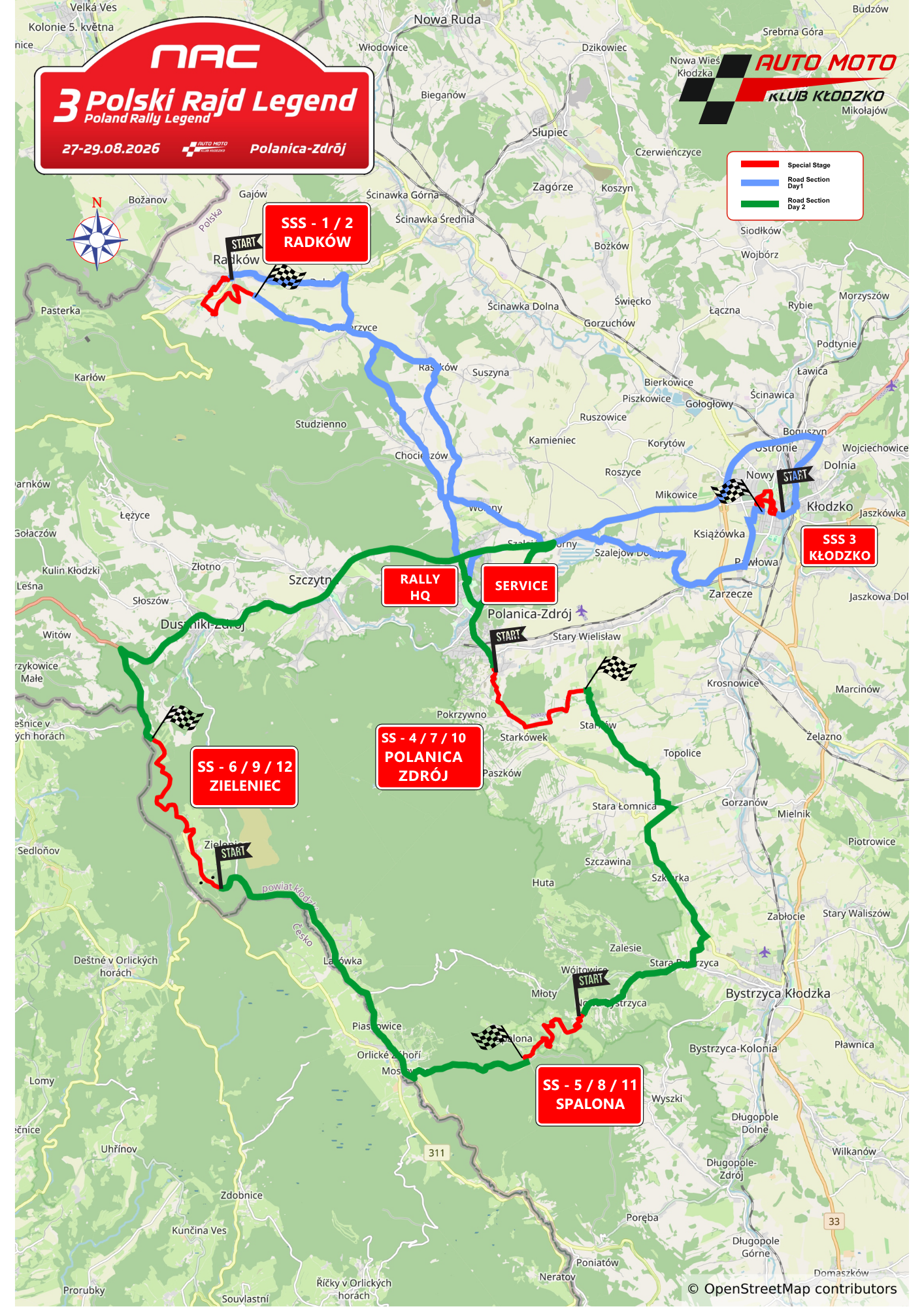 3. Polnische Legenden-Rallye 2026 – Karte